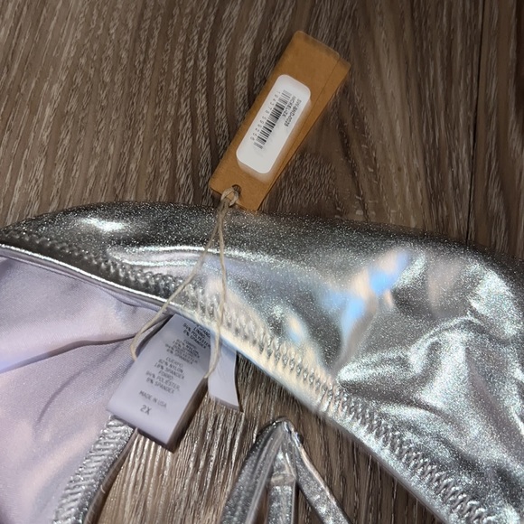 🌷skims metallic swim bandeau nickel 2x - Picture 3 of 3